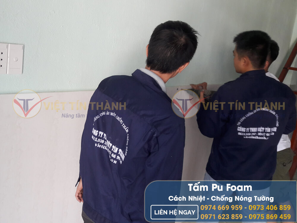 Tấm pufoam chống nóng tường.Ảnh:Việt Tín Thành